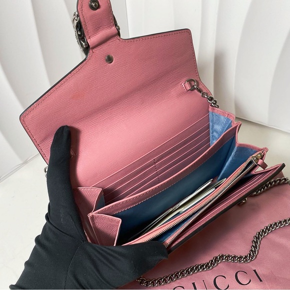 GUCCI Dionysus Super Mini Bag Pink GG Hearts & Stars Print - Picture 7 of 11